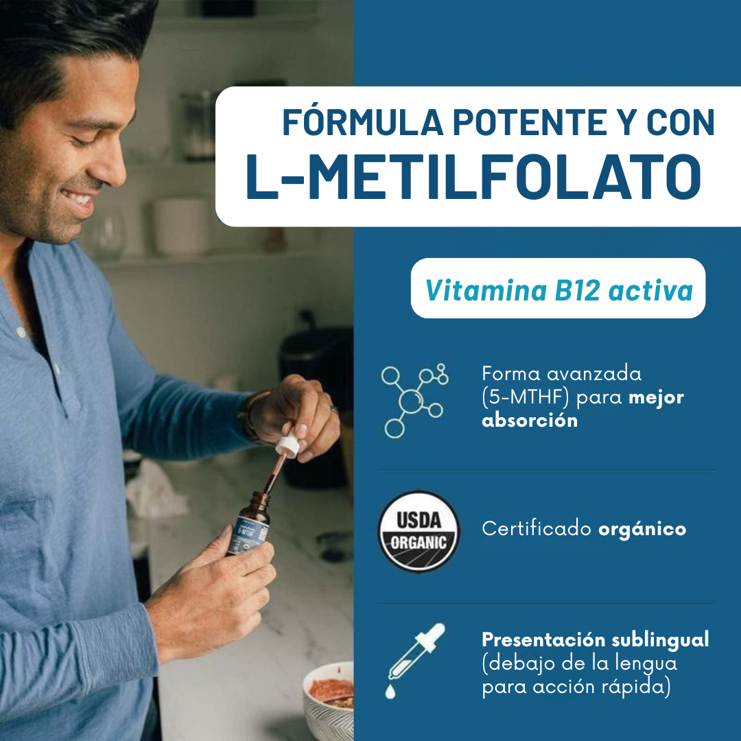 🌟 Metilfolato 5MTHF + B12 – Energía Natural y Mente Clara, sin químicos👩🔬🚫