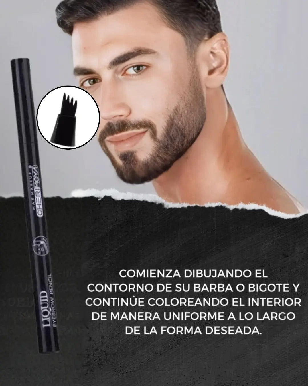 LÁPIZ DE BARBA:🧔🏻♂️ Rellena, Define y Logra un Look Perfecto al Instante + OBSEQUIO🎁