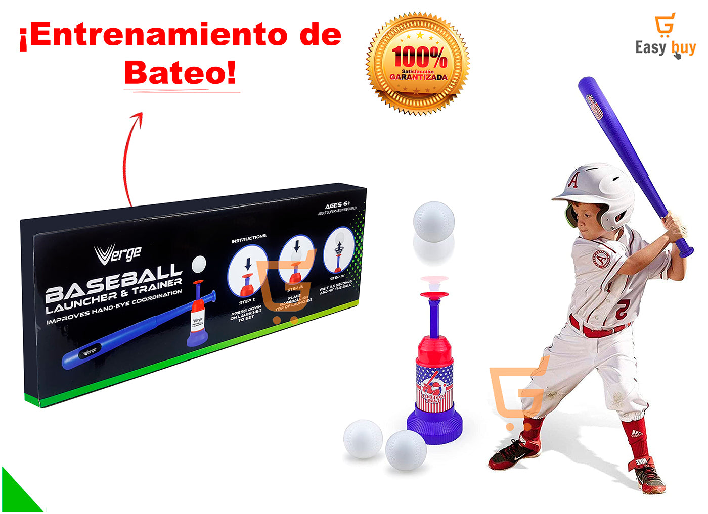 ⚾ Set De Baseball Beisbol Infantil Bate Pelotas Y Lanzador 🏏