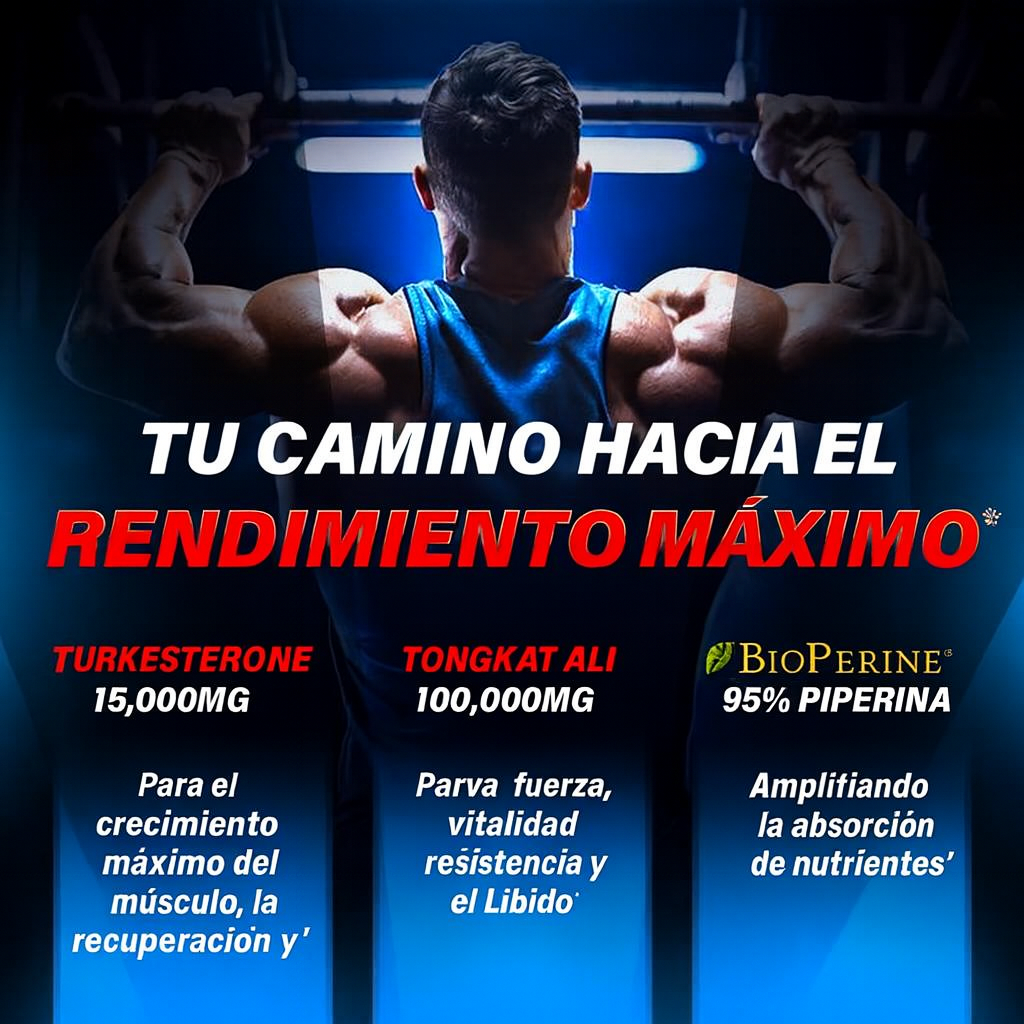 Aumenta tu Testosterona Naturalmente – Rendimiento Real - 120 Capsulas🧔‍♂️💪